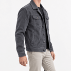 Cotton blend corduroy button front jacket - AntoniosClothing - Slate gray