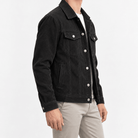 Cotton blend corduroy button front jacket - AntoniosClothing - Black
