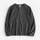 Cotton button-neck sweater - AntoniosClothing - Iron gray