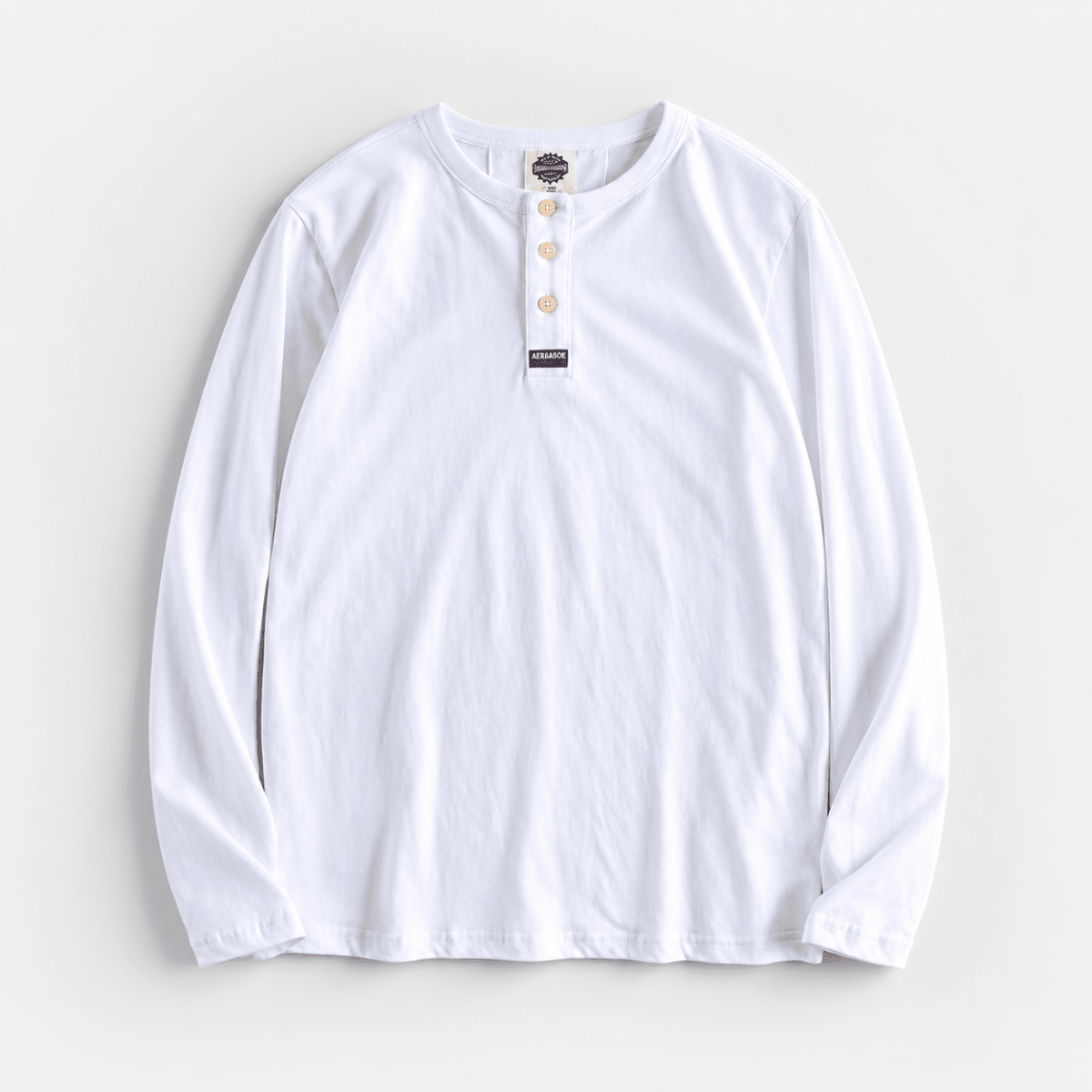 Cotton button-neck sweater - AntoniosClothing - White