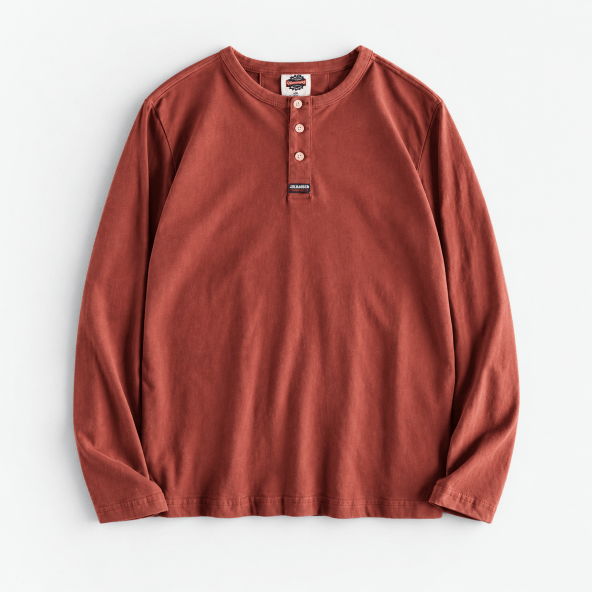 Cotton button-neck sweater - AntoniosClothing - Dust Red