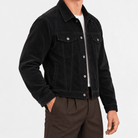 Cotton corduroy trucker jacket - AntoniosClothing - Black