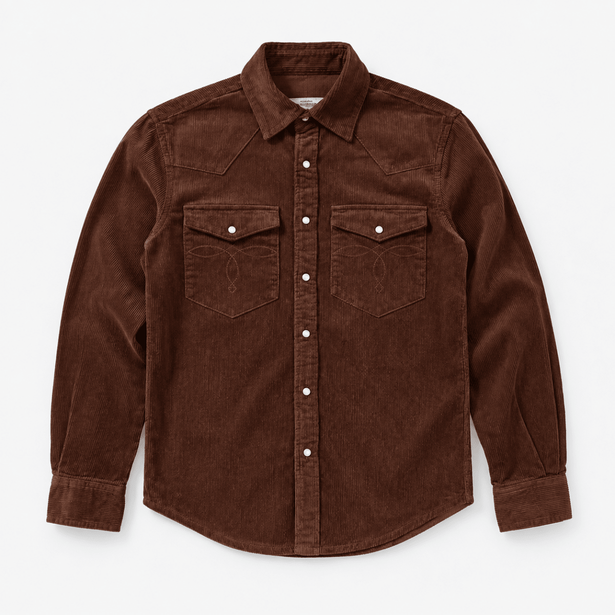 Cotton corduroy western shirt - AntoniosClothing - Chestnut