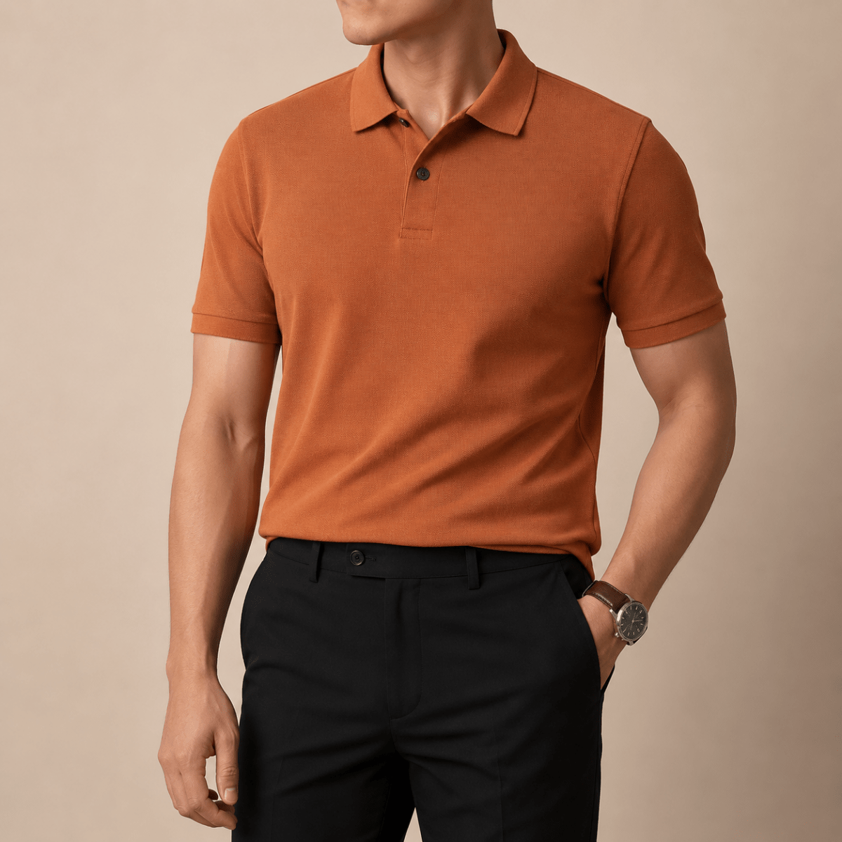Cotton golf polo shirt - AntoniosClothing - Orange