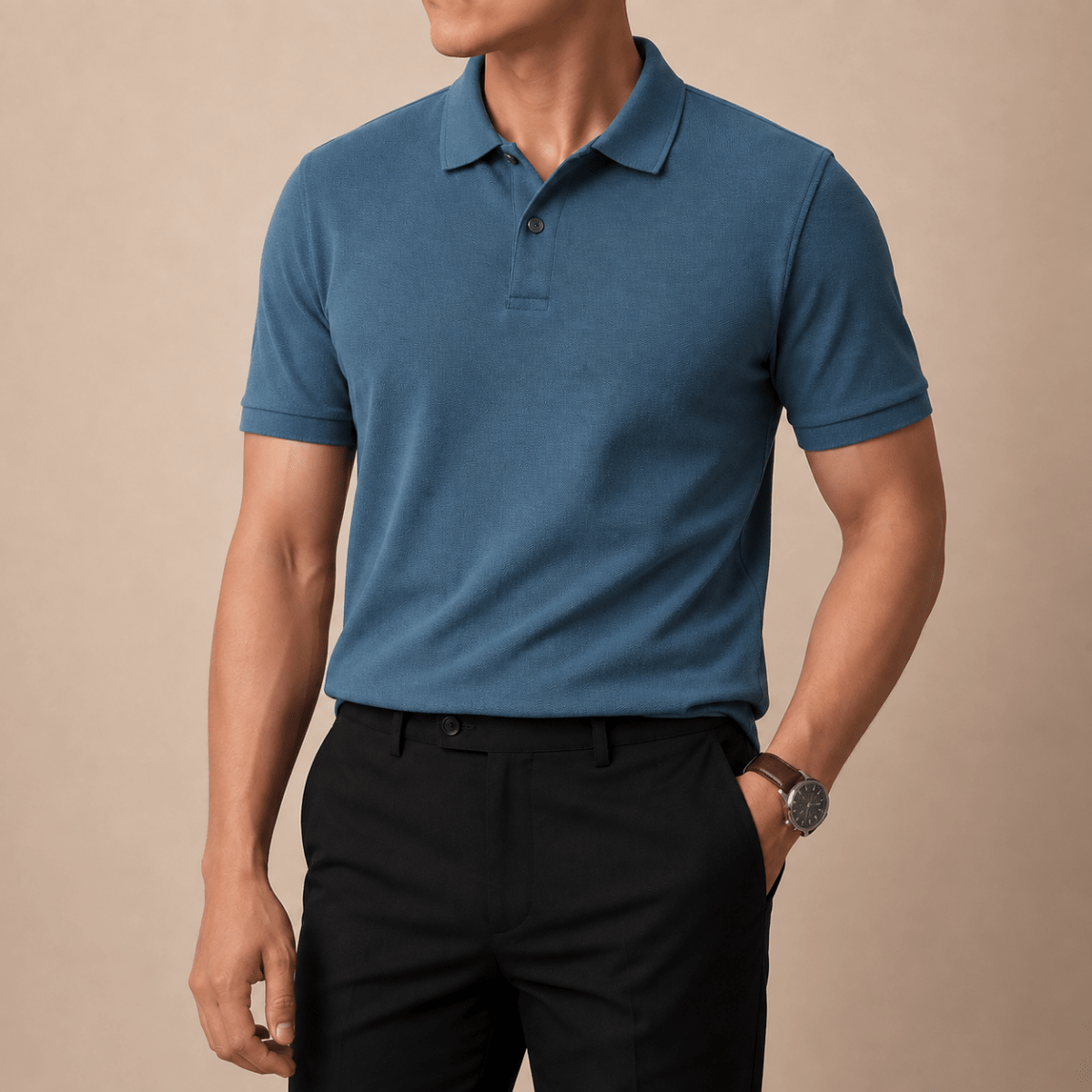 Cotton golf polo shirt - AntoniosClothing - Aqua blue