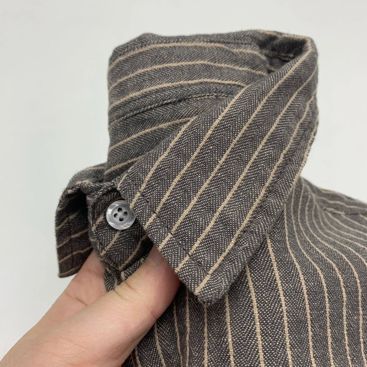 Cotton linen striped long sleeve shirt - Antonios