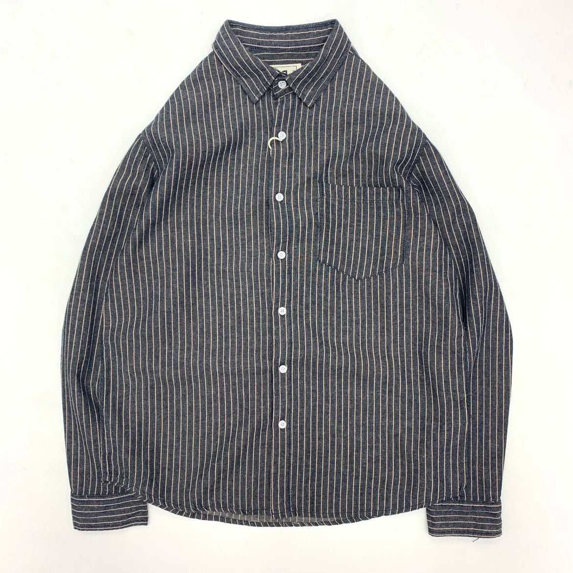 Cotton linen striped long sleeve shirt - Antonios
