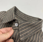 Cotton linen striped long sleeve shirt - Antonios