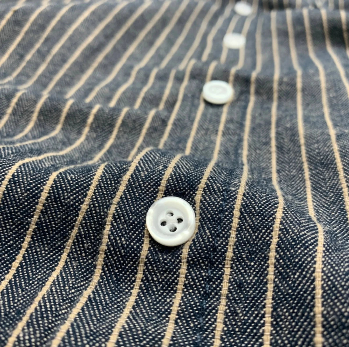 Cotton linen striped long sleeve shirt - Antonios