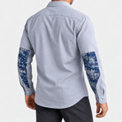 Cotton oxford shirt with paisley sleeve panels - AntoniosClothing - Gray