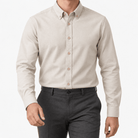 Cotton oxford sweat-wicking slim fit shirt - AntoniosClothing - Khaki