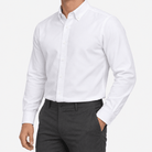 Cotton oxford sweat-wicking slim fit shirt - AntoniosClothing - White