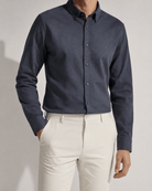 Cotton oxford sweat-wicking slim fit shirt - AntoniosClothing - Navy blue