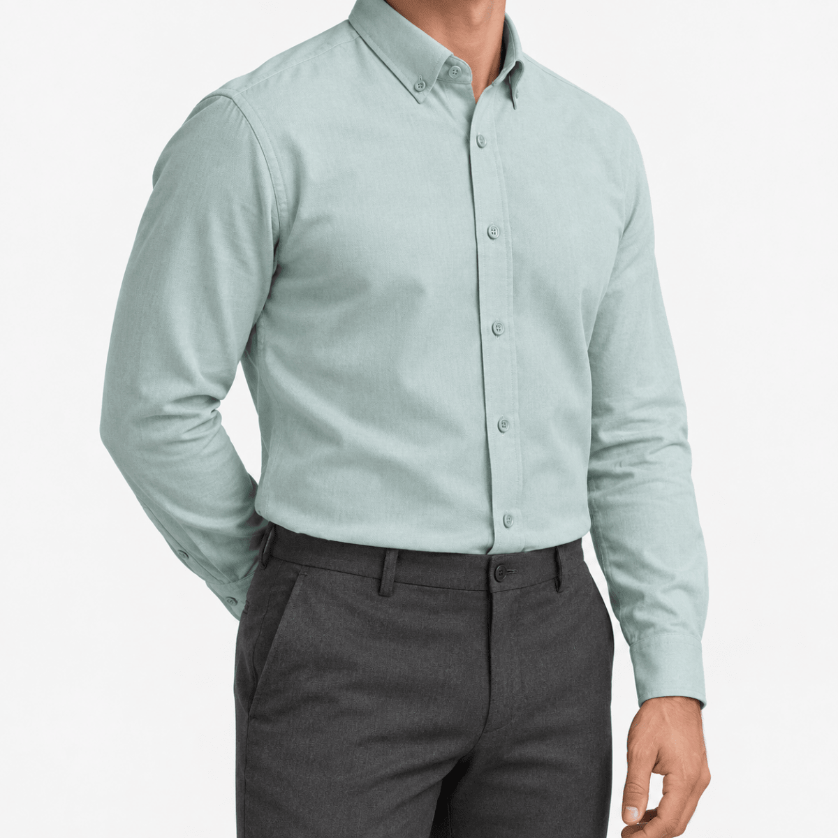 Cotton oxford sweat-wicking slim fit shirt - AntoniosClothing - Green