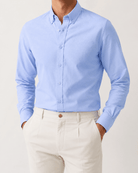 Cotton oxford sweat-wicking slim fit shirt - AntoniosClothing - Navy blue
