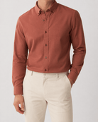 Cotton oxford sweat-wicking slim fit shirt - AntoniosClothing - Navy blue