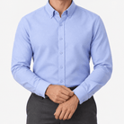 Cotton oxford sweat-wicking slim fit shirt - AntoniosClothing - Sky blue