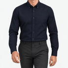 Cotton oxford sweat-wicking slim fit shirt - AntoniosClothing - Navy blue