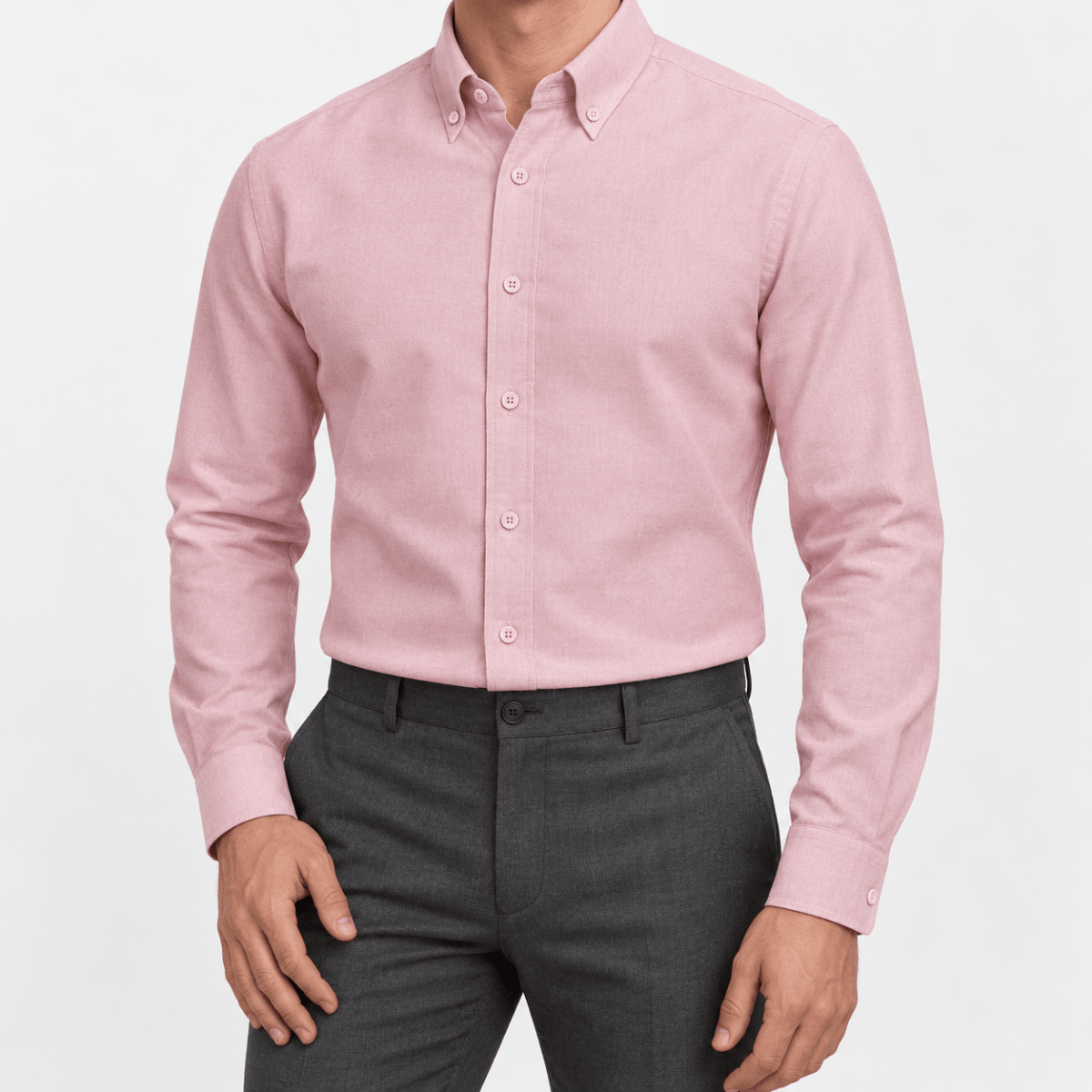 Cotton oxford sweat-wicking slim fit shirt - AntoniosClothing - Pink