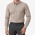 Cotton oxford sweat-wicking slim fit shirt - AntoniosClothing - Beige