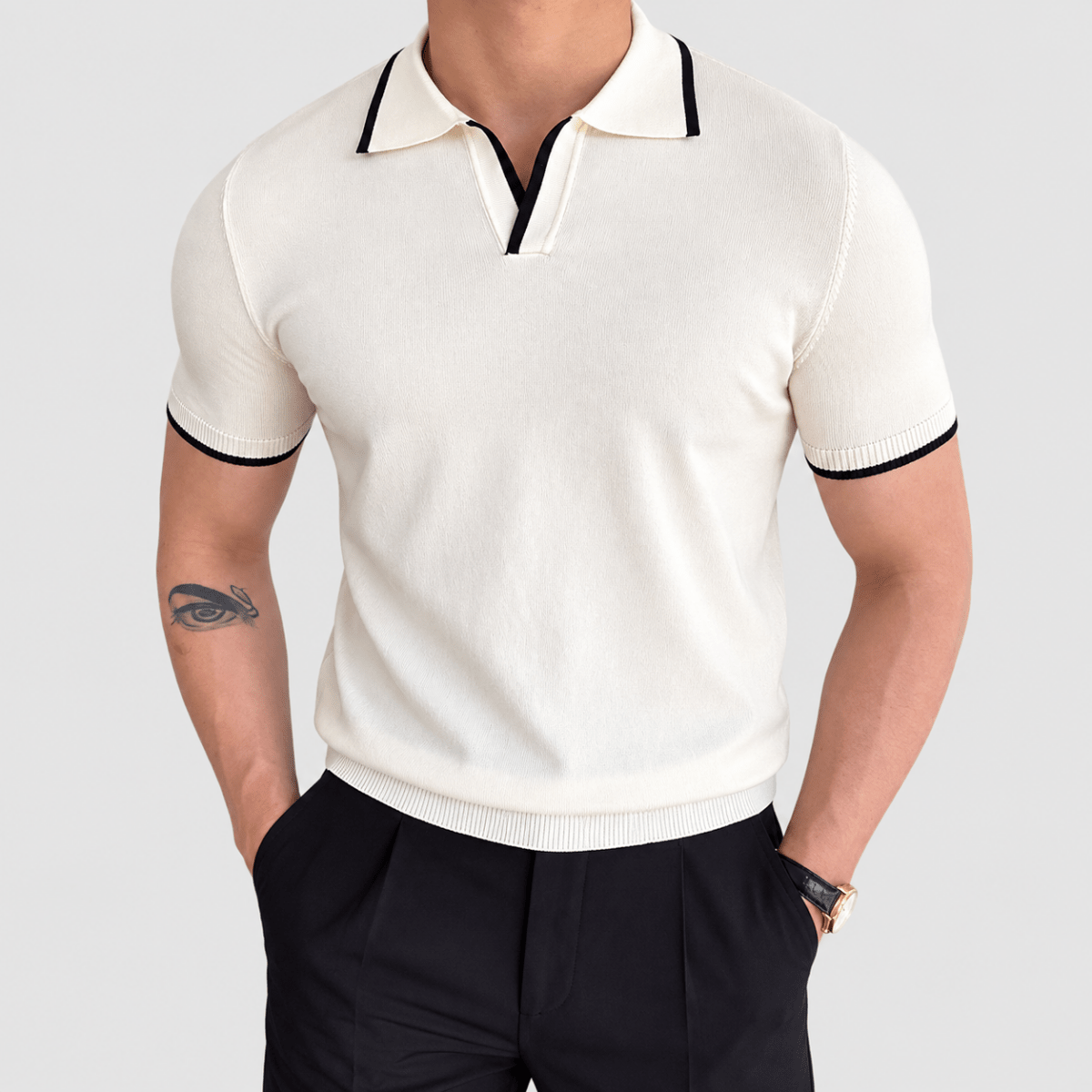 cotton polo shirt - AntoniosClothing - White