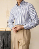 Cotton striped italian office shirt - Antonios