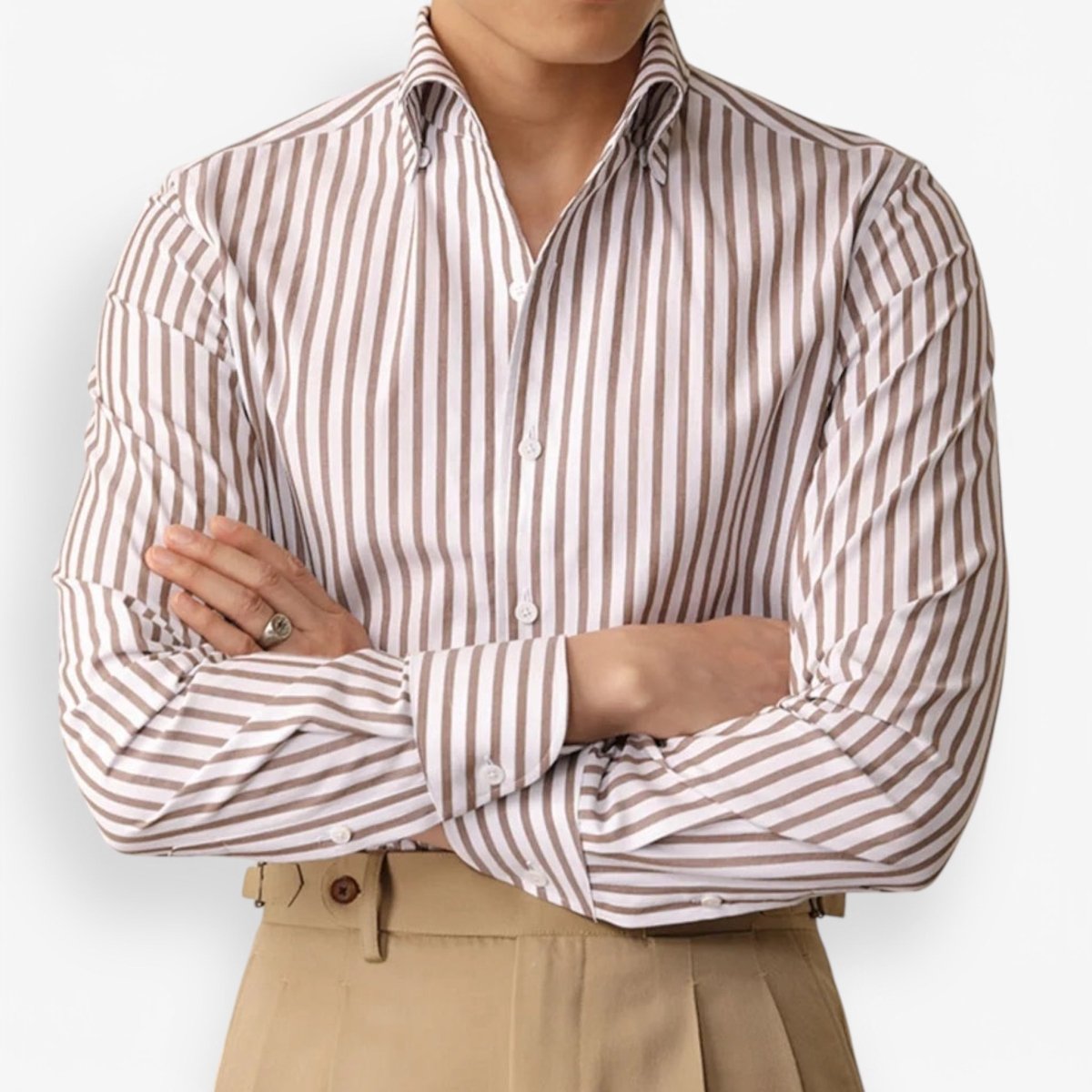 Cotton striped italian office shirt - Antonios