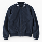 Cotton varsity jacket with striped trim in navy, product cover
