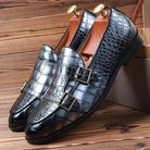 Crocodile pattern microfiber shoes - Antonios