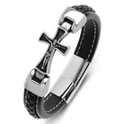 Cross casual leather bracelet - Antonios
