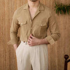 Cuban collar relaxed fit elegant shirt - Antonios