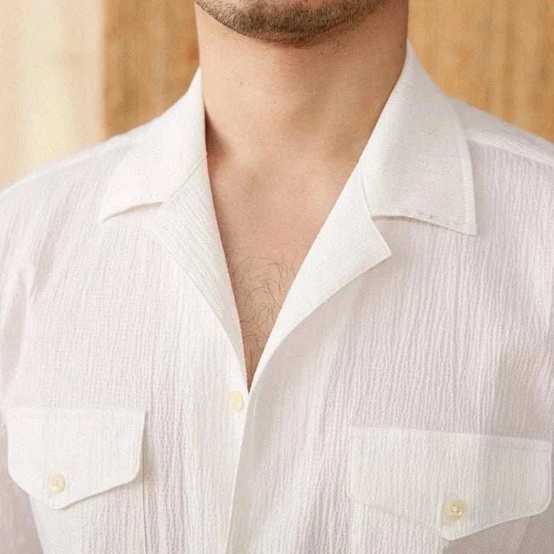 Cuban collar relaxed fit elegant shirt - Antonios