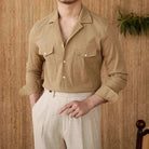 Cuban collar relaxed fit elegant shirt - Antonios