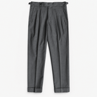 Cuffed cotton blend trousers - AntoniosClothing - Dark Gray