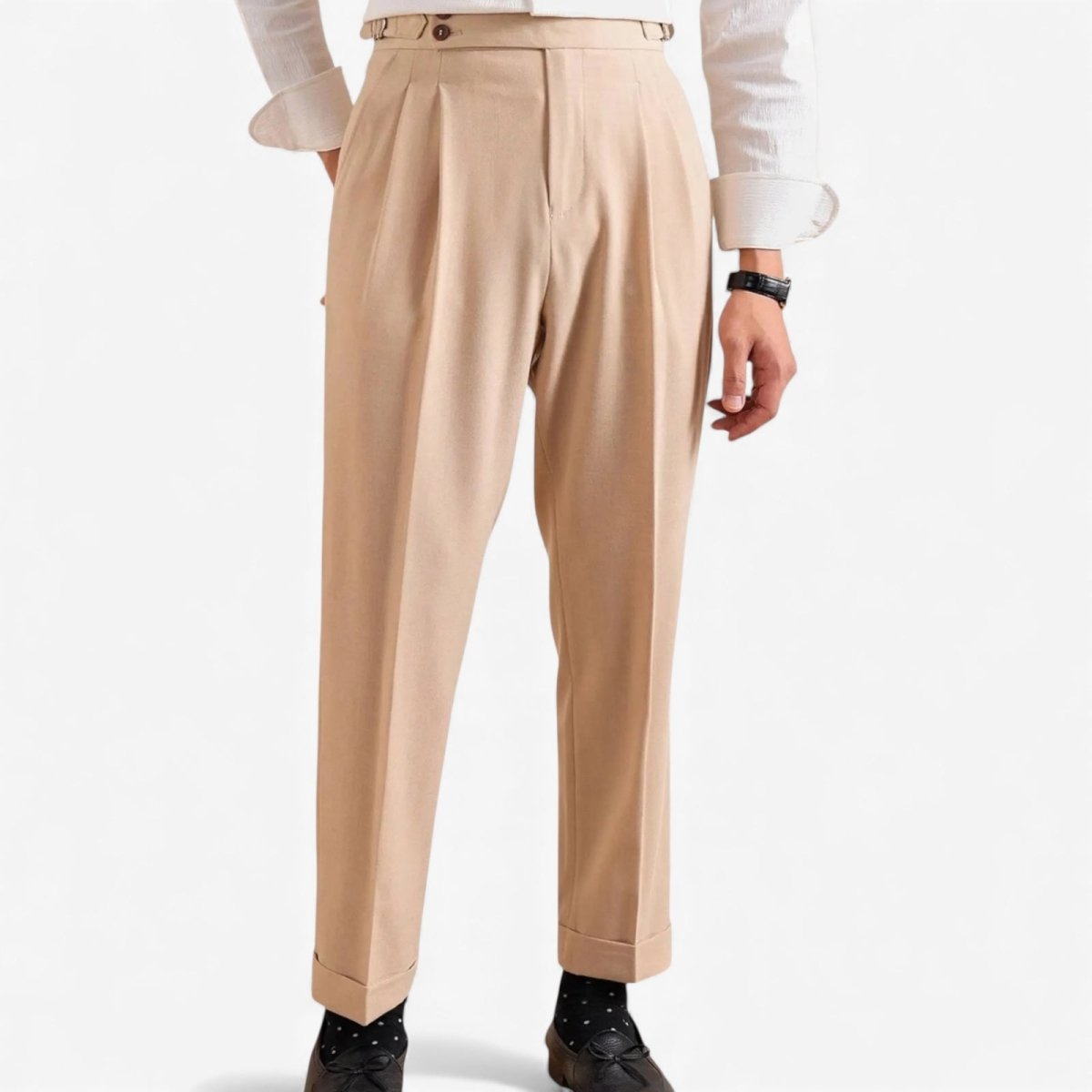 High waisted trousers for men with double pleats – Antonios