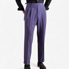 Double pleated wool straight pants - Antonios