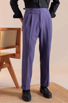 Double pleated wool straight pants - Antonios