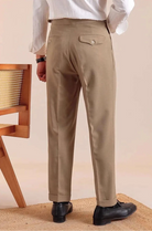 Double pleated wool straight pants - Antonios