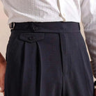 Double pleated wool straight pants - Antonios