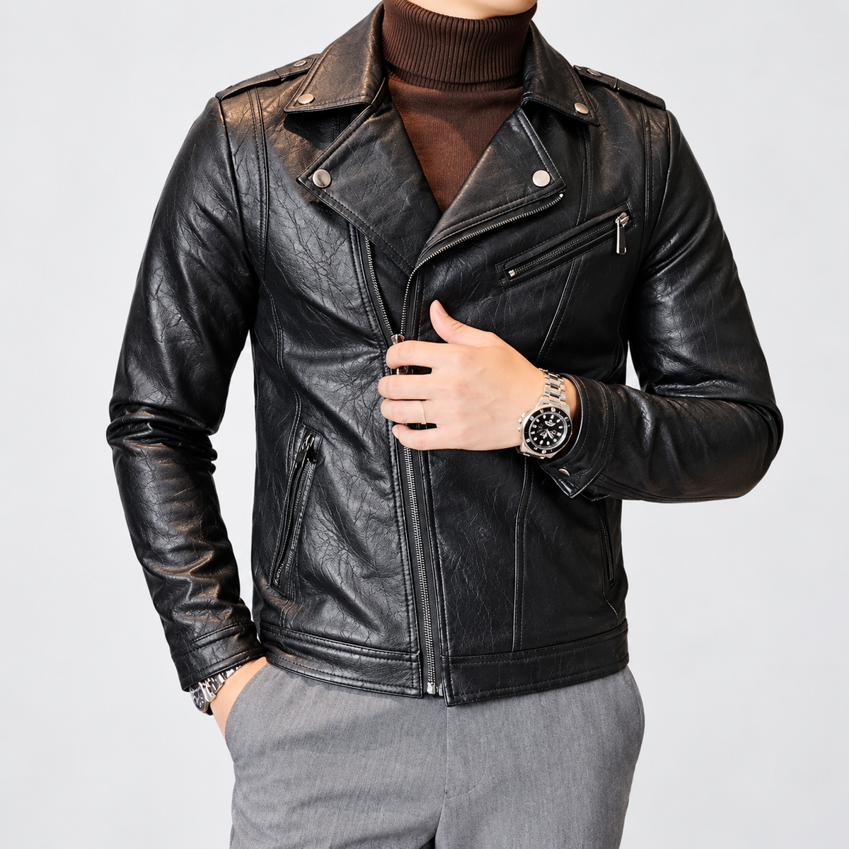 ECO leather jacket — Black2