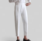 Elegant set black + high - waist white (shirt + pants) - Antonios