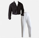 Elegant set black + high - waist white (shirt + pants) - Antonios