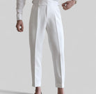 Elegant set black + high - waist white (shirt + pants) - Antonios