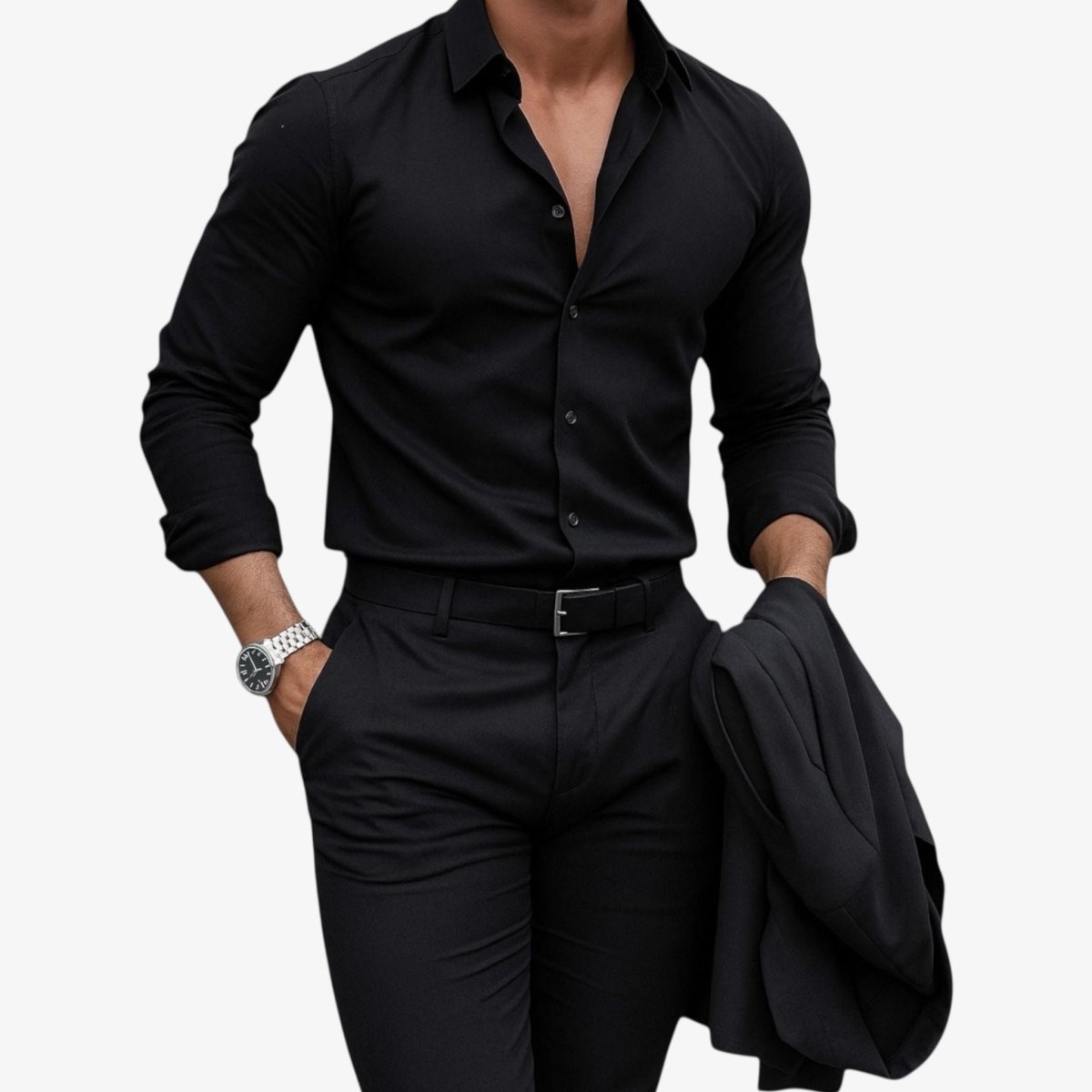 Elegant set black+black (shirt+trousers) - Antonios