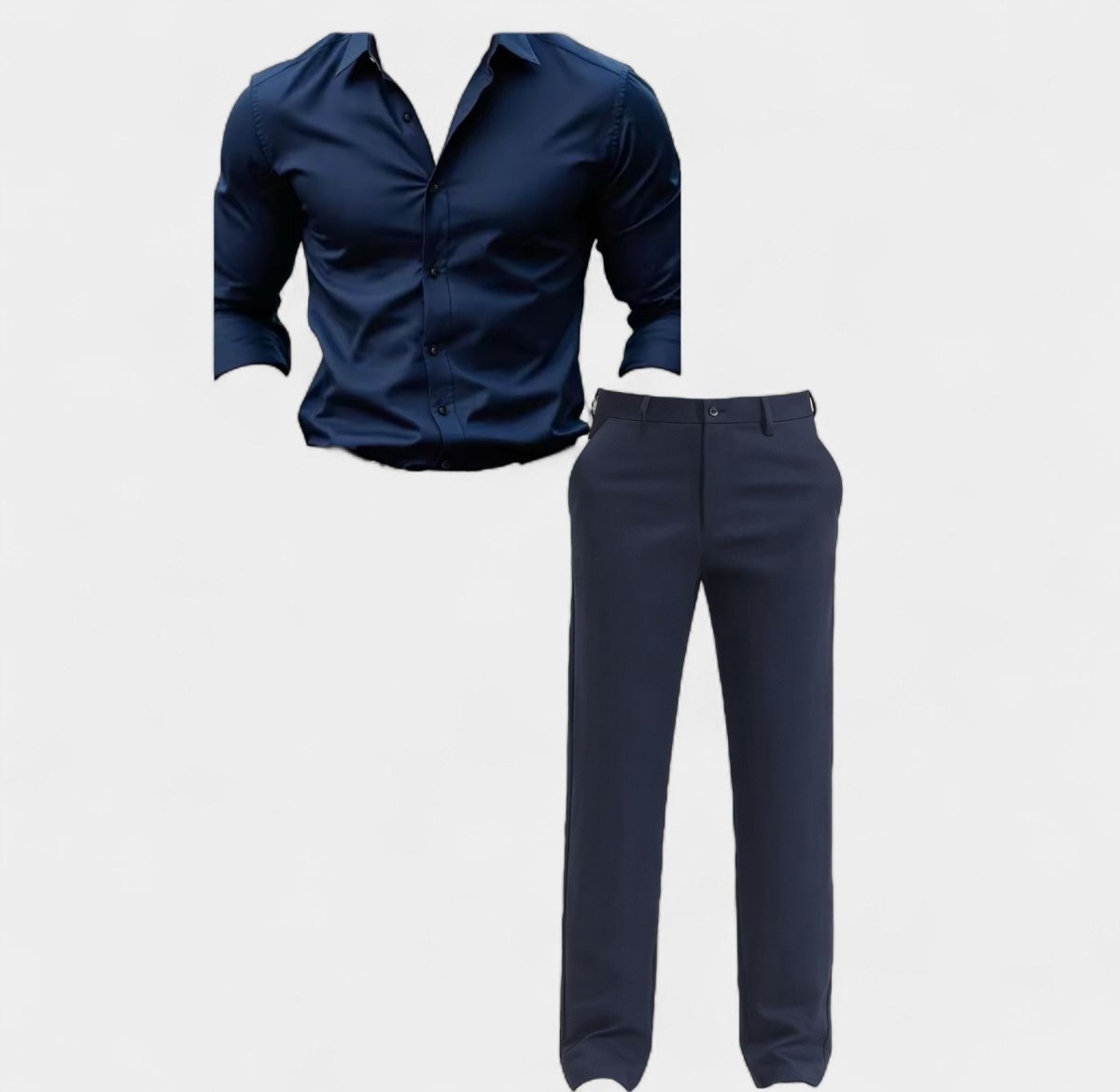 Elegant set navy blue+navy blue (shirt+trousers) - Antonios