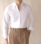 Elegant set white shirt + high - waist white (shirt + pants) - Antonios