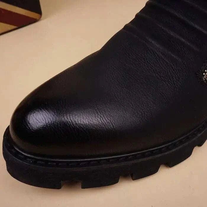 Fashion leather chelsea boots with zipper - Antonios