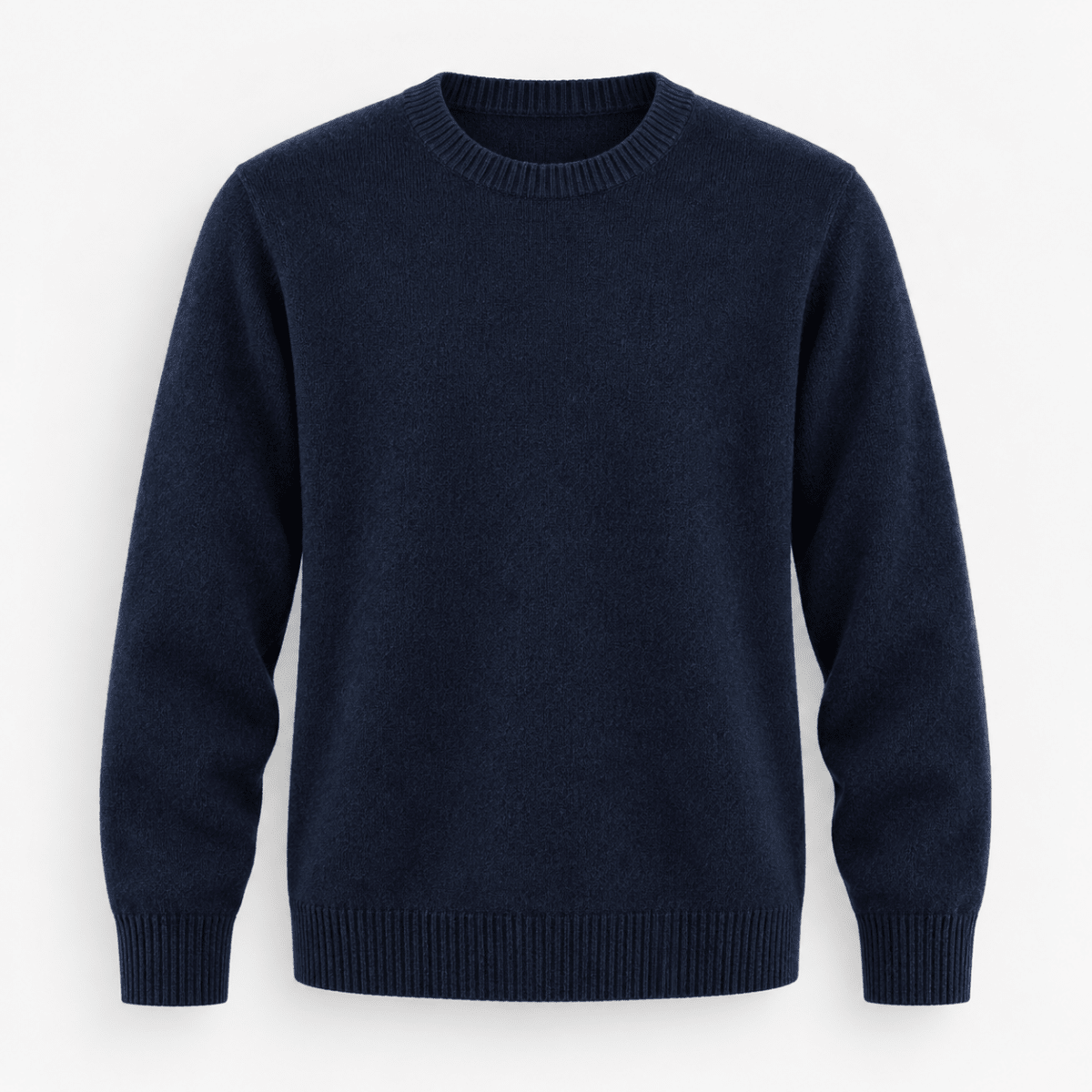 Fine knit wool crew neck sweater - AntoniosClothing - Navy
