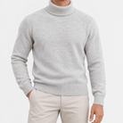Fine knit wool turtleneck sweater - AntoniosClothing - Gray