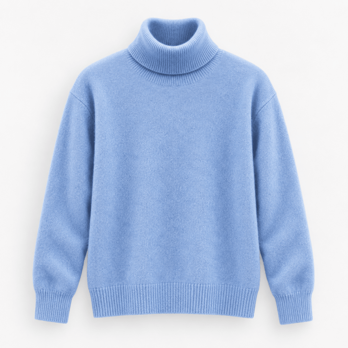 Fine knit wool turtleneck sweater - AntoniosClothing - Mist blue